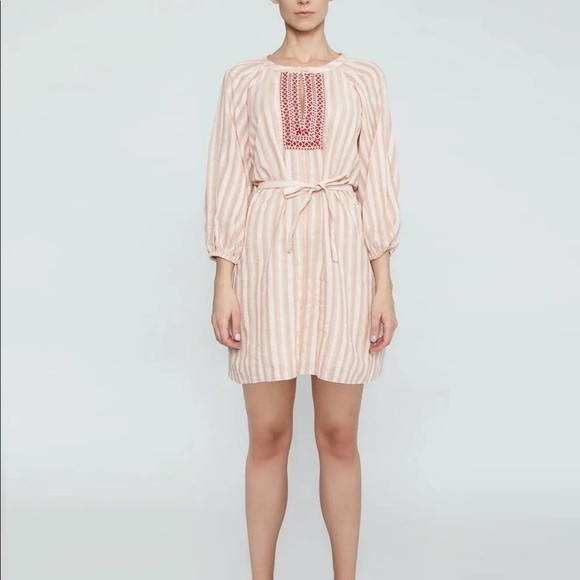 𝅺NWT LEMLEM Nefasi Long Sleeve Mini Dress Coral L - Picture 1 of 14